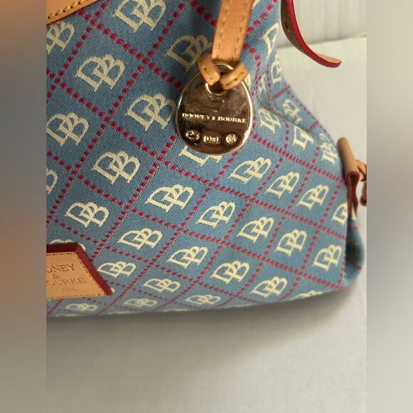 Dooney & Bourke Signature Fabric Shoulder East/West Slouch Handbag - Picture 7 of 16